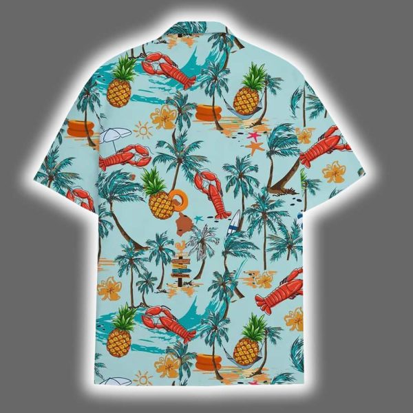 Lobster Pineapple Tropical Beach Vacation Hawaiian Shirt 3