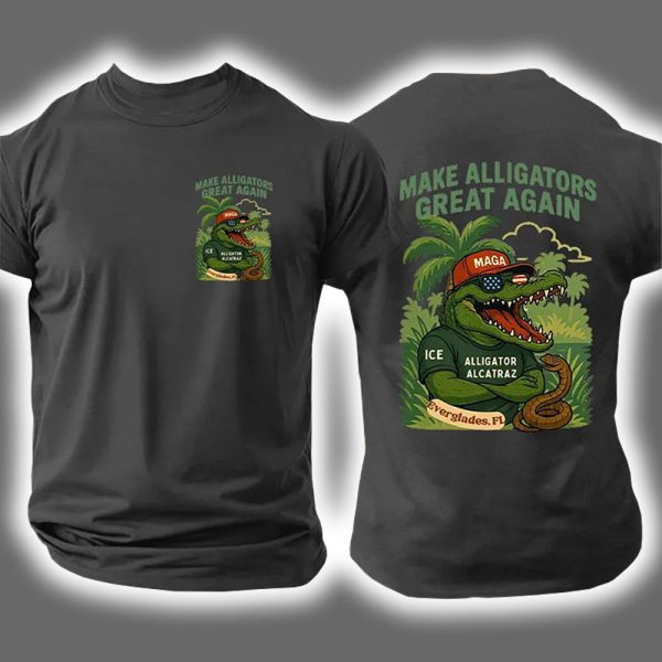 Make Alligators Great Again MAGA Hat Everglades Florida Two Sided Shirt 4
