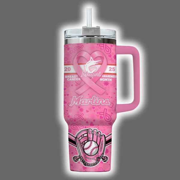 Marlins 2025 Breast Cancer Awareness Month Tumbler 3