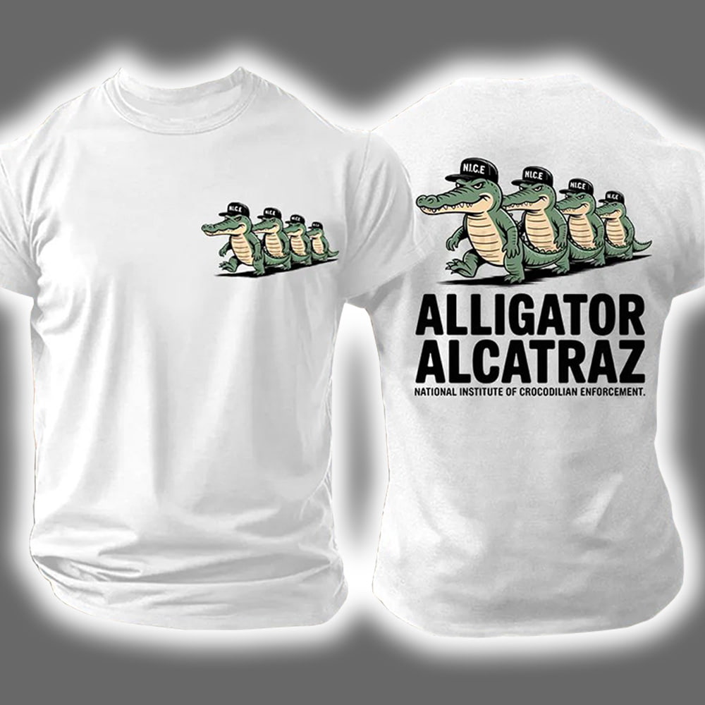 National Institute Of Crocodilian Enforcement Alligator Alcatraz Two-Sided Shirt National Institute Of Crocodilian Enforcement Alligator Alcatraz Two-Sided Shirt