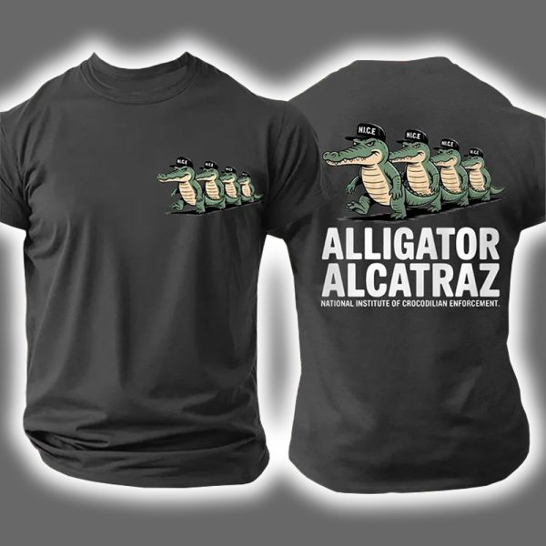 National Institute Of Crocodilian Enforcement Alligator Alcatraz Two Sided Shirt 4