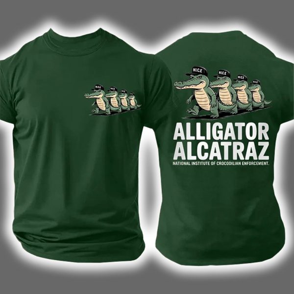 National Institute Of Crocodilian Enforcement Alligator Alcatraz Two Sided Shirt 5