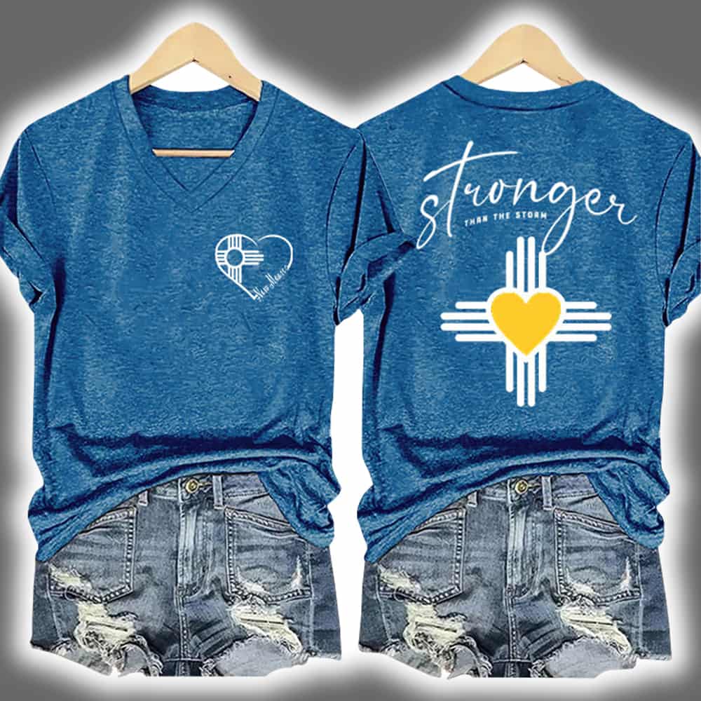 New Mexico Flooding Stronger Than Storm Two-Sided Shirt New Mexico Flooding Stronger Than Storm Two-Sided Shirt