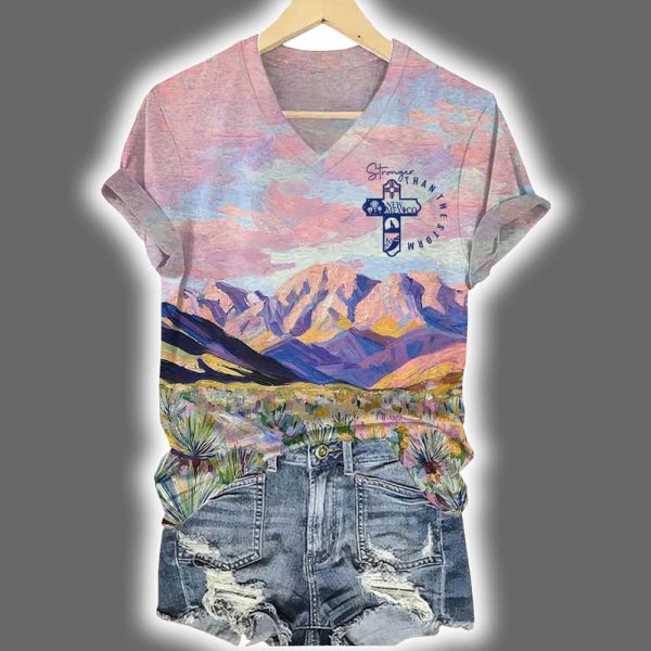New Mexico Stronger Than The Storm Printed T-Shirt