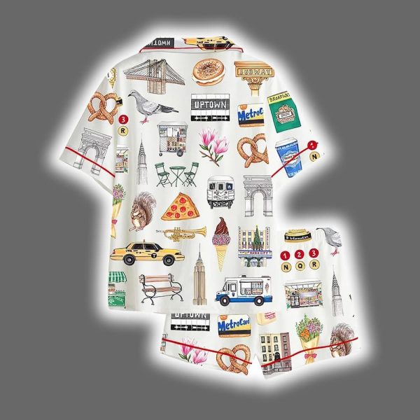 New York City Travel Journal Satin Pajama Set 2