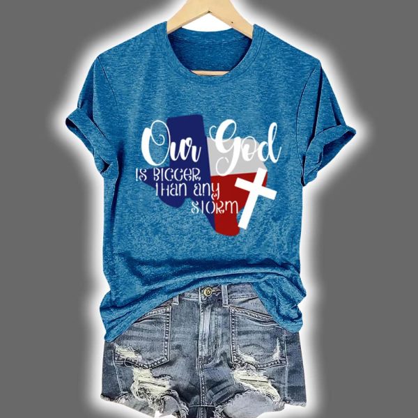 Our God State Texas Printed T Shirt 3