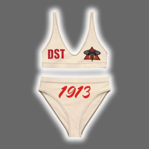 Delta Sigma Theta 1913 AOP Lady's Crop Top Two Piece Swimsuit