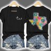 Pray For Texas Strong Floral Two Sided Shirt 2