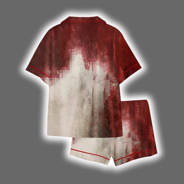 Problem Solved Bloody Horror Halloween Satin Pajama Set 2