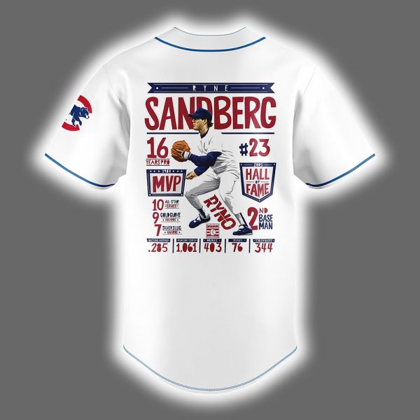 RIP Ryne Sandberg Cubs Legend 1959 2025 Baseball Jersey 3