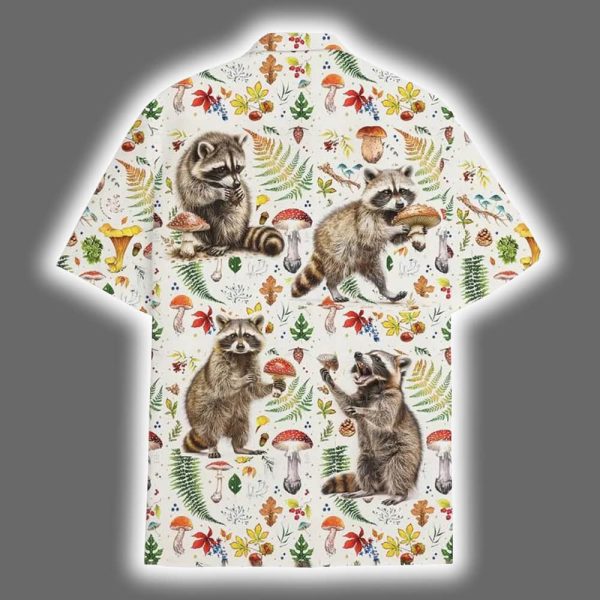 Raccoon Mushroom Hawaiian Shirt 3