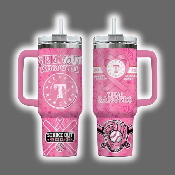 Rangers 2025 Breast Cancer Awareness Month Tumbler