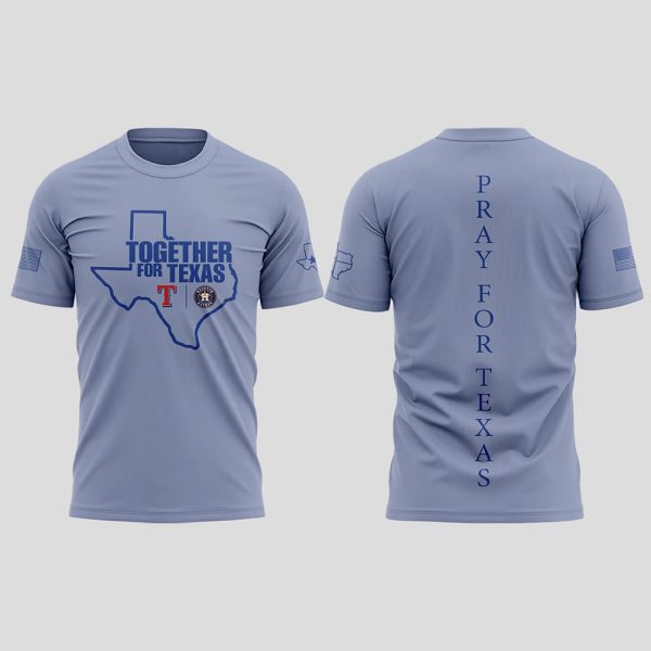Rangers Astros Together Pray For Texas 3D Shirt