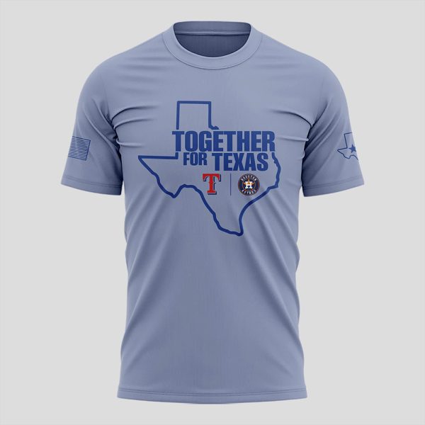 Rangers Astros Together Pray For Texas 3D Shirt 2