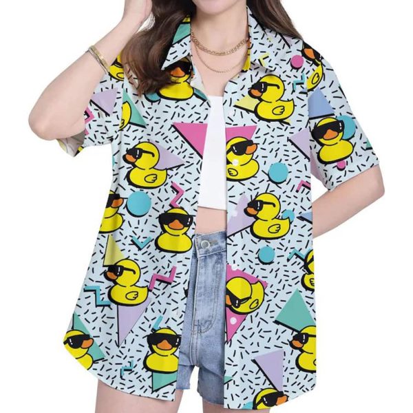 Retro 80s Rubber Duck Bowling Hawaiian Shirt