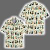 Retro Black Cat Mid-Century Modern Plant Hawaiian Shirt