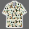 Retro Black Cat Mid Century Modern Plant Hawaiian Shirt 2