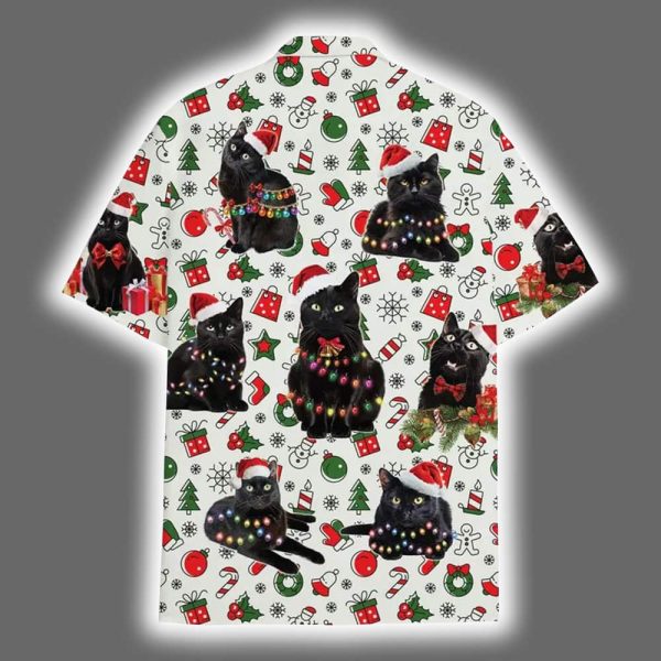 Retro Christmas Cat Hawaiian Shirt 3