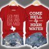 Retro God Made Jesus Saved Texas Raised Come Hell Or High Water Print T Shirt 1