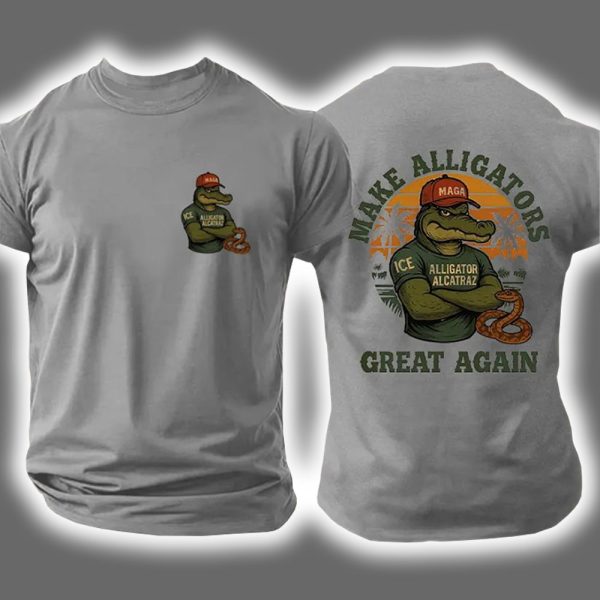 Retro ICE Make Alligators Great Again Two Sided Shirt 4