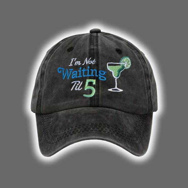 Retro I'm Not Waiting Til 5 Margarita Baseball Cap