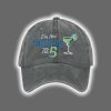 Retro Im Not Waiting Til 5 Margarita Baseball Cap 2