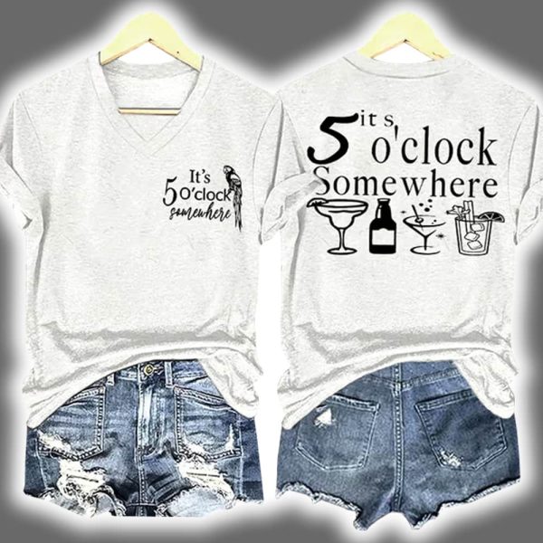 Retro Jimmy 5 Oclock Somewhere Two Sided Shirt 4