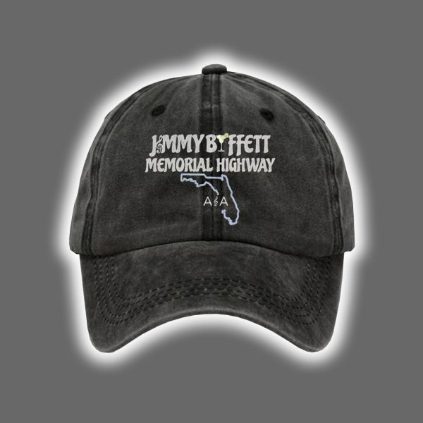 Retro Jimmy Buffett Memorial Highway Print Baseball Cap