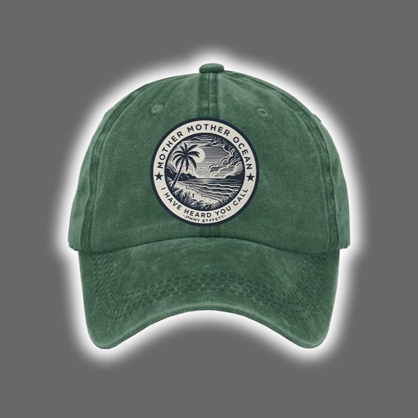 Retro Jimmy Buffett Mother Mother Ocean I Have Heard You Call Print Baseball Cap 3