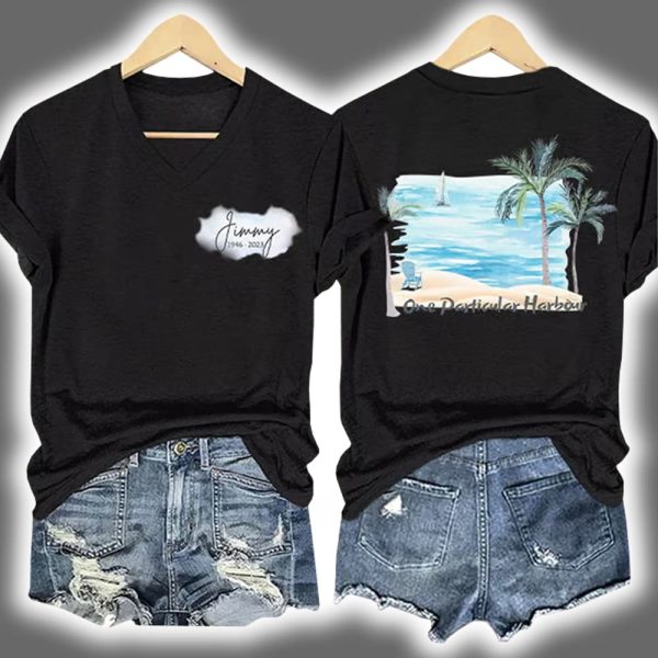 Retro Jimmy One Particular Harbour Palm Trees Print T Shirt 3