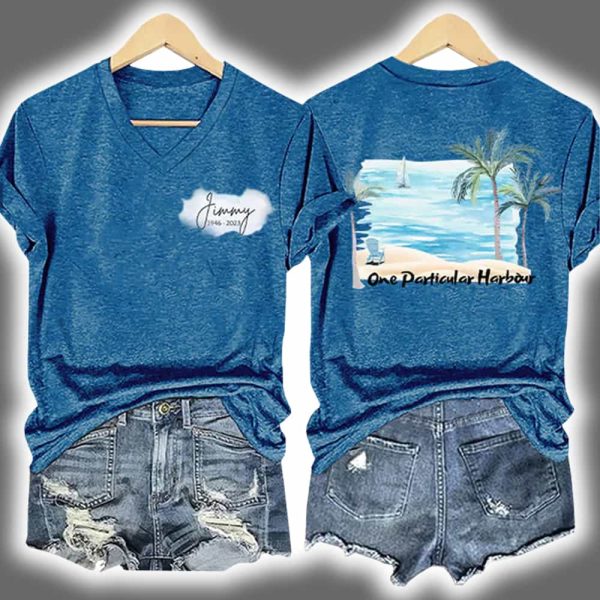 Retro Jimmy One Particular Harbour Palm Trees Print T Shirt 4