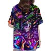 Retro Neon Space Dog Bowling Hawaiian Shirt 2