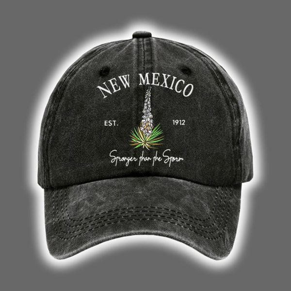 Retro New Mexico Stronger Than The Storm Print Baseball Cap