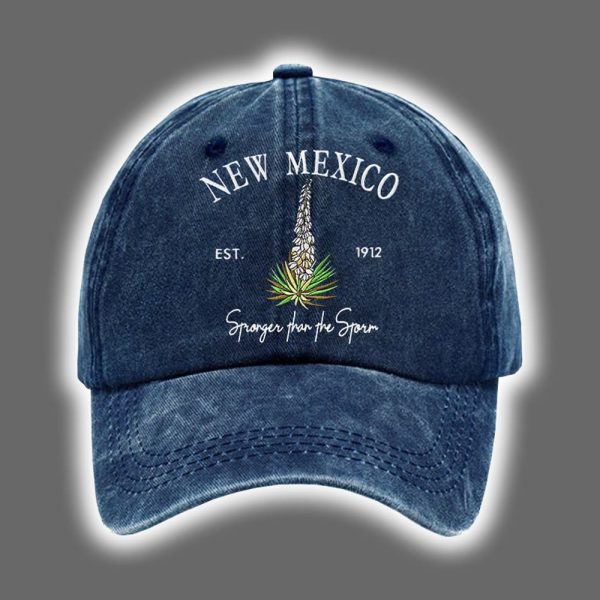 Retro New Mexico Stronger Than The Storm Print Baseball Cap 2