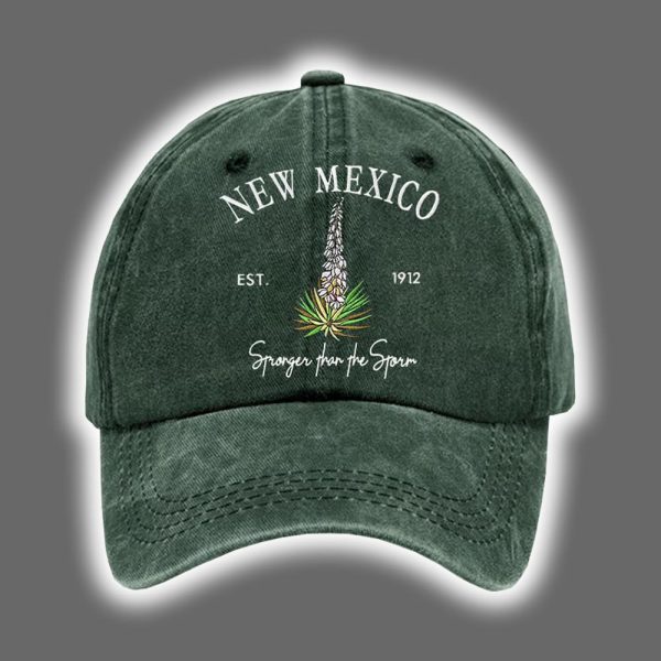 Retro New Mexico Stronger Than The Storm Print Baseball Cap 3