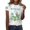 Retro Parrot Margarita Wasting Away Since 1977 Print T-Shirt