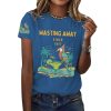 Retro Parrot Margarita Wasting Away Since 1977 Print T Shirt 4