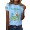 Retro Parrot Margarita Wasting Away Since 1977 Print T Shirt 7
