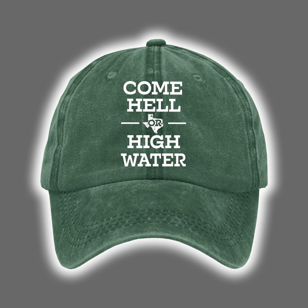 Retro Texas Strong Come Hell Or High Water Print Baseball Cap Retro Texas Strong Come Hell Or High Water Print Baseball Cap