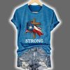 Retro Texas Strong Faith Cross Print T Shirt 4