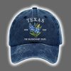 Retro Texas Strong The Bluebonnet State Print Baseball Cap