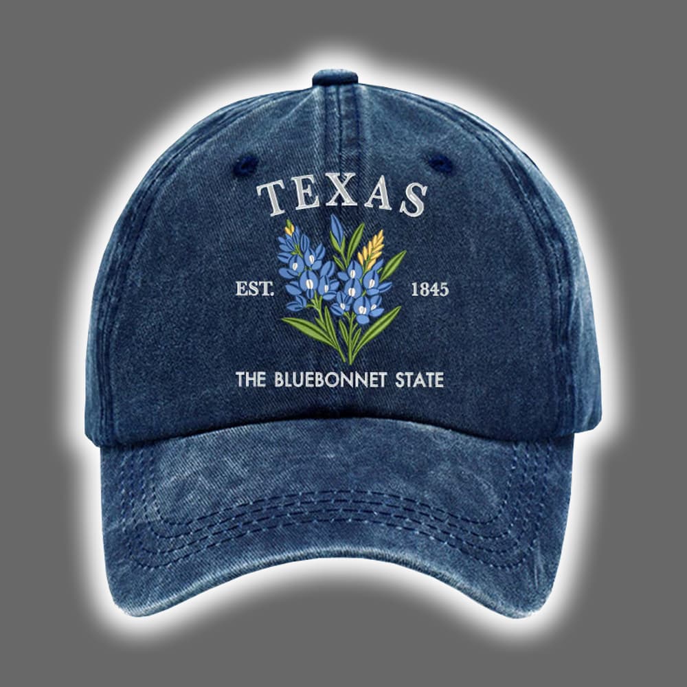 Retro Texas Strong The Bluebonnet State Print Baseball Cap Retro Texas Strong The Bluebonnet State Print Baseball Cap