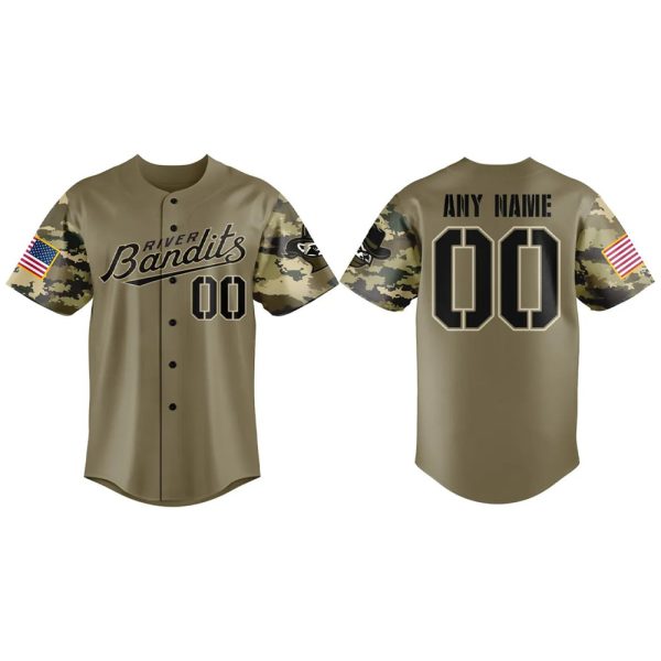 River Bandits Military Appreciation Night 2025 Baseball Jersey
