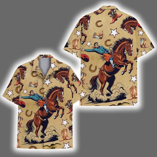 Rodeo Cowboy Western Horse Riding Summer Hawaiian Shirt