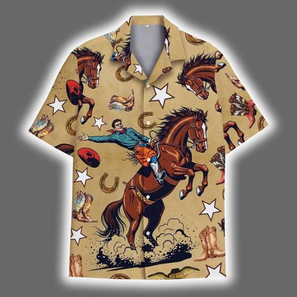 Rodeo Cowboy Western Horse Riding Summer Hawaiian Shirt 2