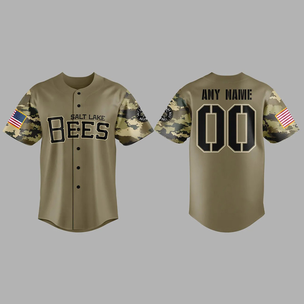 Salt Lake Bees Military Appreciation Night 2025 Baseball Jersey Salt Lake Bees Military Appreciation Night 2025 Baseball Jersey