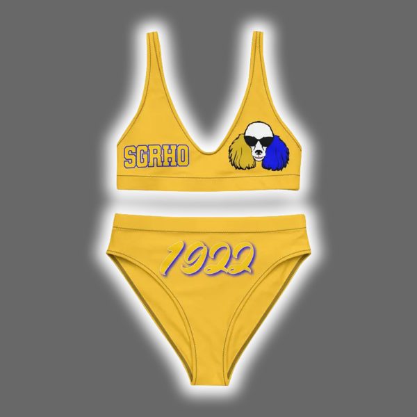 Sigma Gamma Rho 1922 AOP Lady's Crop Top Two Piece Swimsuit