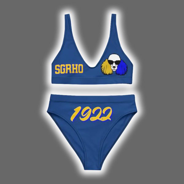 Sigma Gamma Rho 1922 AOP Ladys Crop Top Two Piece Swimsuit 3