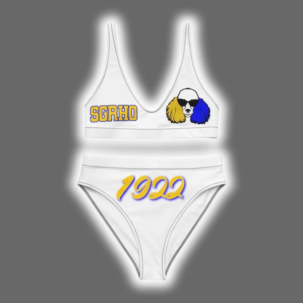 Sigma Gamma Rho 1922 AOP Ladys Crop Top Two Piece Swimsuit 4