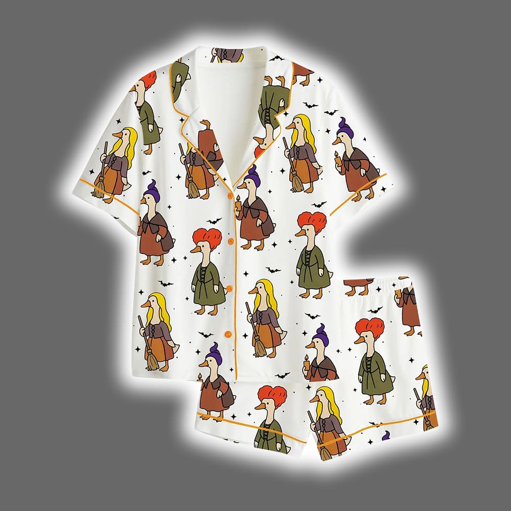 Silly Goose Halloween Satin Pajama Set Silly Goose Halloween Satin Pajama Set